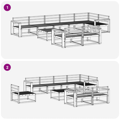 Outdoor Sofa Set 9 pcs White 79 x 79 x 37 cm Solid Acacia Wood
