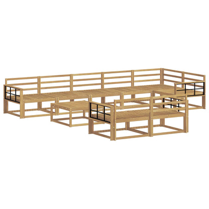 Outdoor Sofa Set 9 pcs White 79 x 79 x 37 cm Solid Acacia Wood