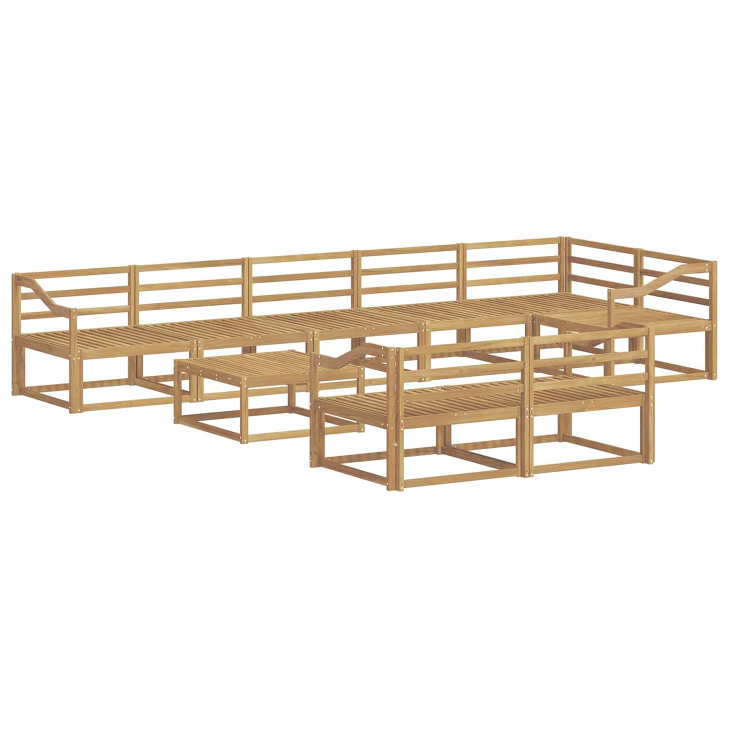 Outdoor Sofa Set 9 pcs White 79 x 79 x 37 cm Solid Acacia Wood