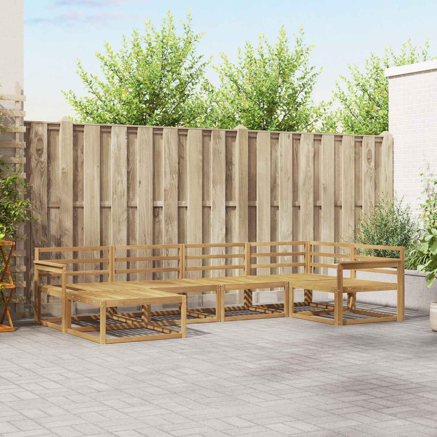 Outdoor Sofa Set 6 pcs White 327 x 168.5 x 73 cm