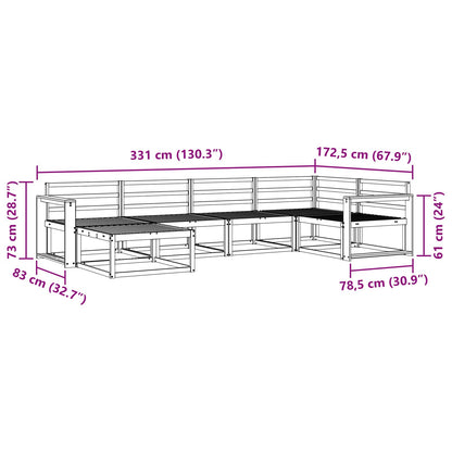 Outdoor Sofa Set 6 pcs White 331 x 172.5 x 73 cm