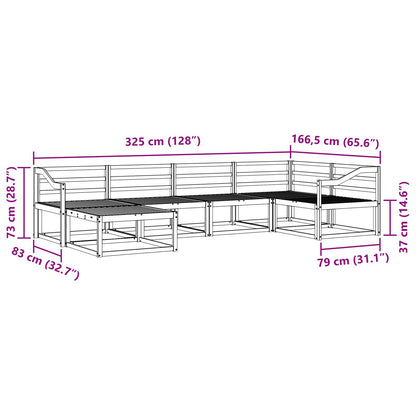 Outdoor Sofa Set 6 pcs White 325 x 166.5 x 73 cm