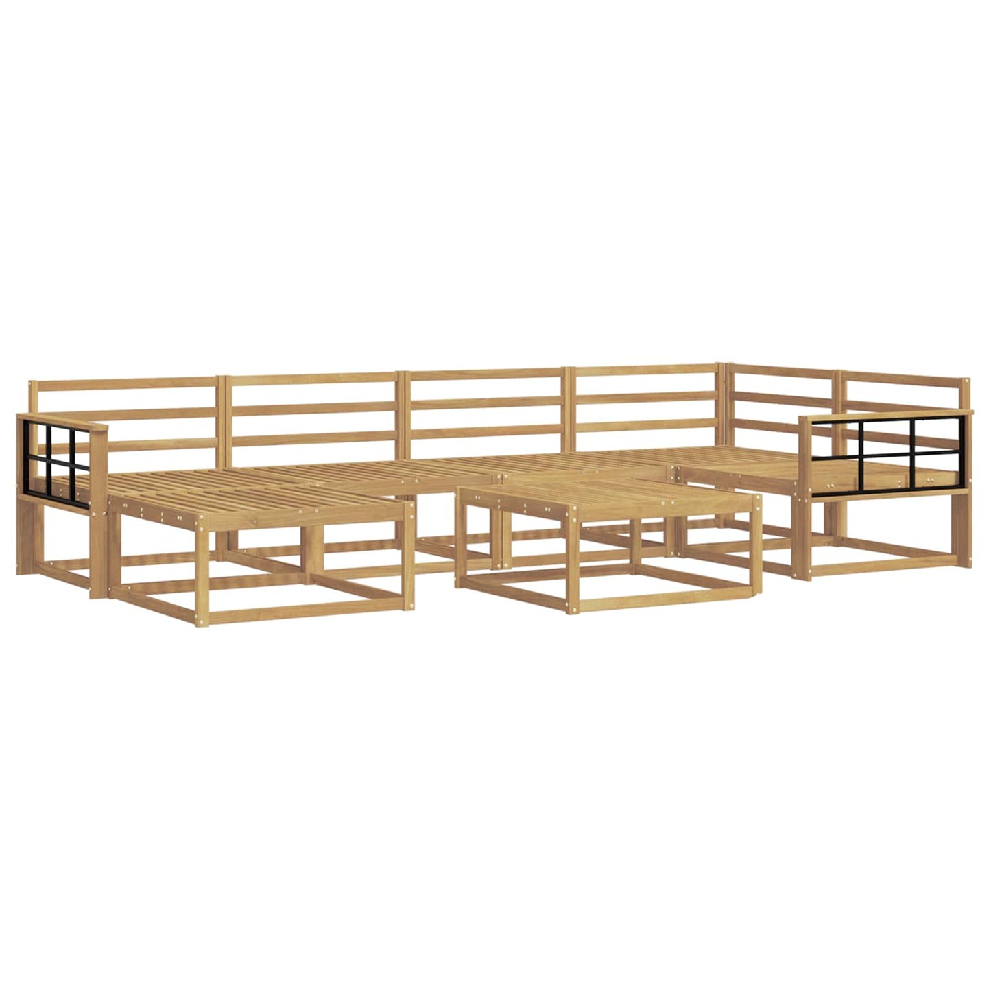 Outdoor Sofa Set 7 pcs White Solid Acacia Wood
