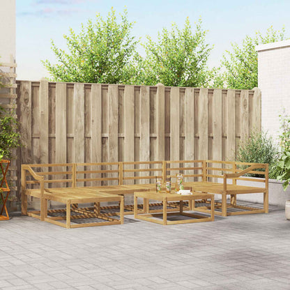 Outdoor Sofa Set 7 pcs White Solid Acacia Wood