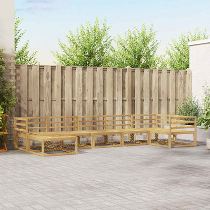 Outdoor Sofa Set 7 pcs White Solid Acacia Wood