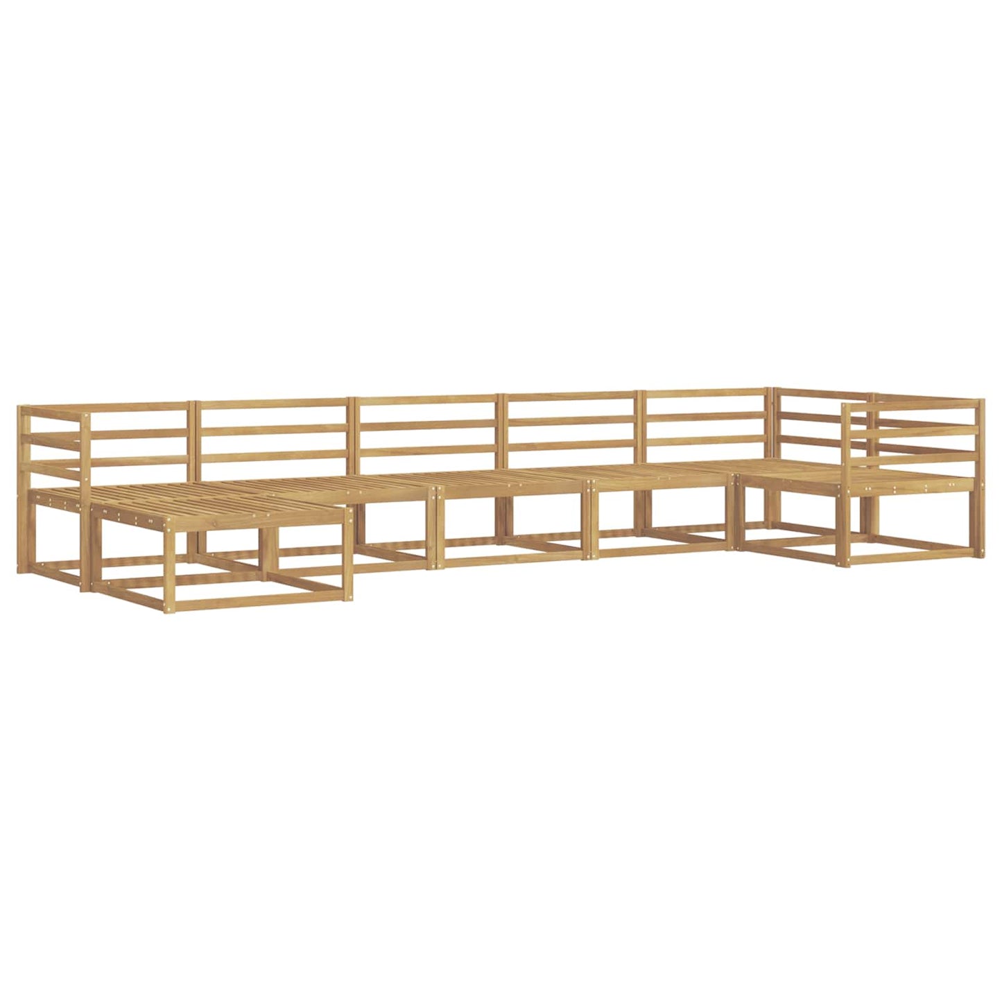 Outdoor Sofa Set 7 pcs White Solid Acacia Wood