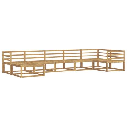 Outdoor Sofa Set 7 pcs White Solid Acacia Wood