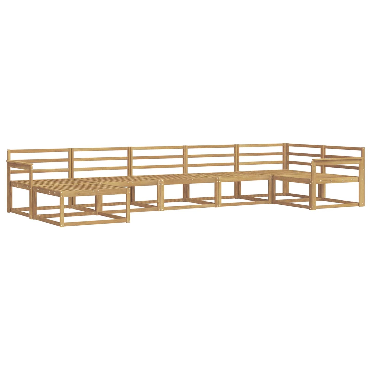 Outdoor Sofa Set 7 pcs White Solid Acacia Wood