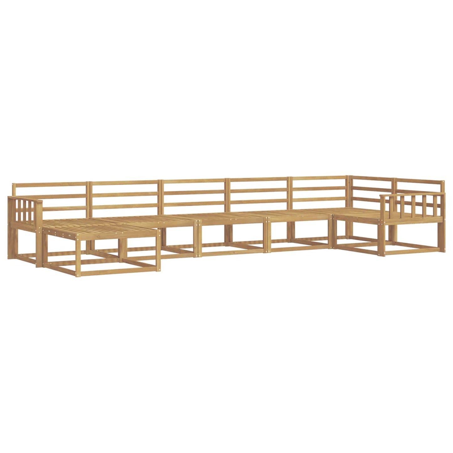 Outdoor Sofa Set 7 pcs White Solid Acacia Wood