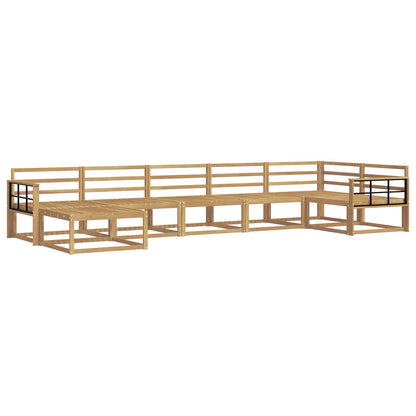 Outdoor Sofa Set 7 pcs White Solid Acacia Wood
