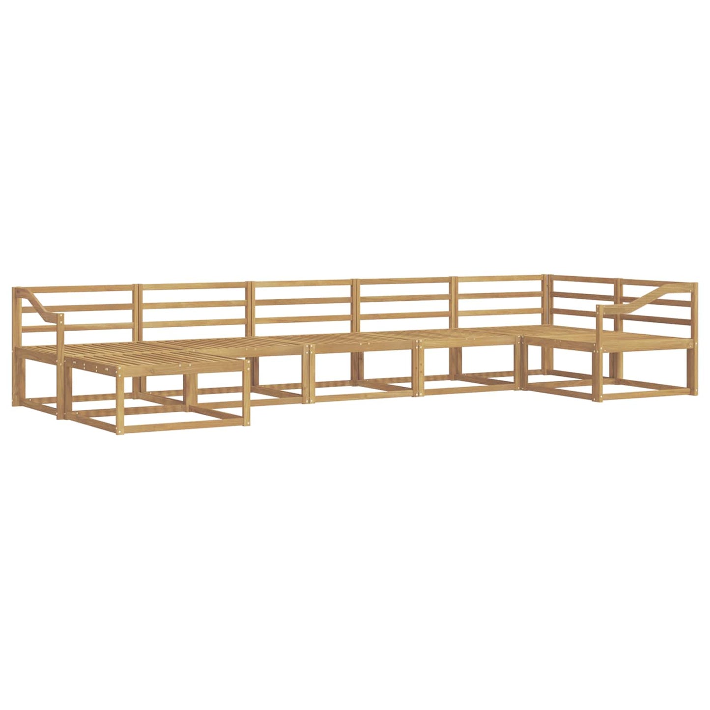 Outdoor Sofa Set 7 pcs White Solid Acacia Wood