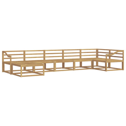 Outdoor Sofa Set 7 pcs White Solid Acacia Wood