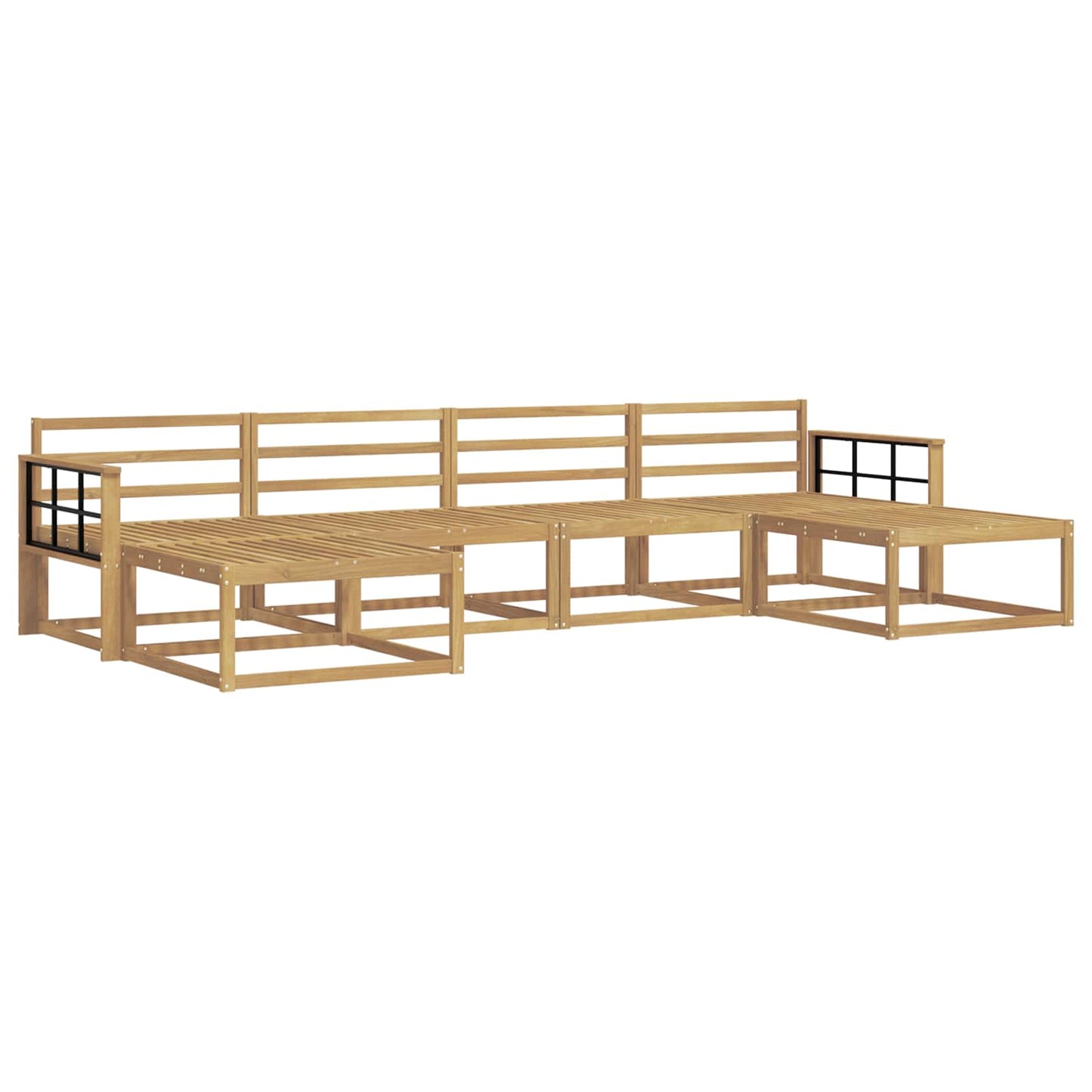 Outdoor Sofa Set 6 pcs White Solid Acacia Wood