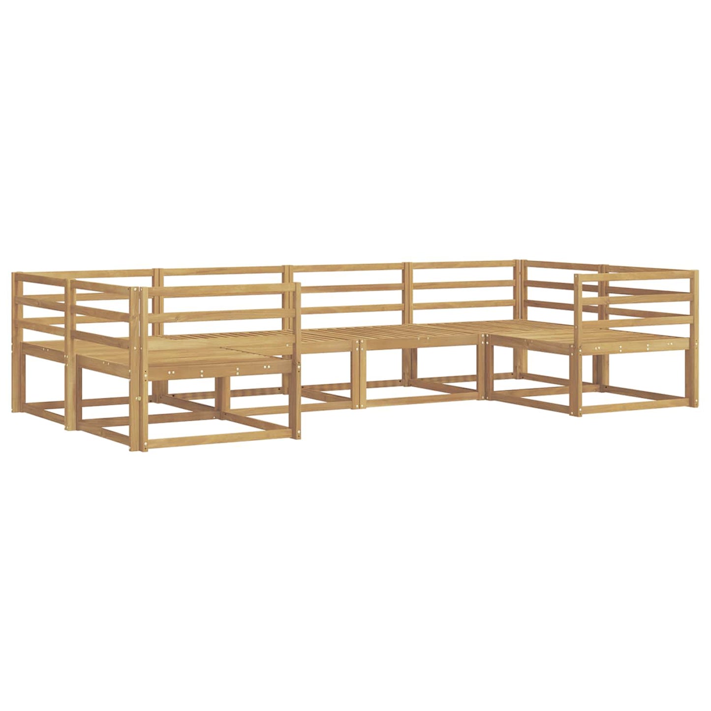 Outdoor Sofa Set 6 pcs White Solid Acacia Wood