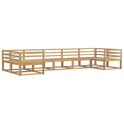 Outdoor Sofa Set 7 pcs White Solid Acacia Wood