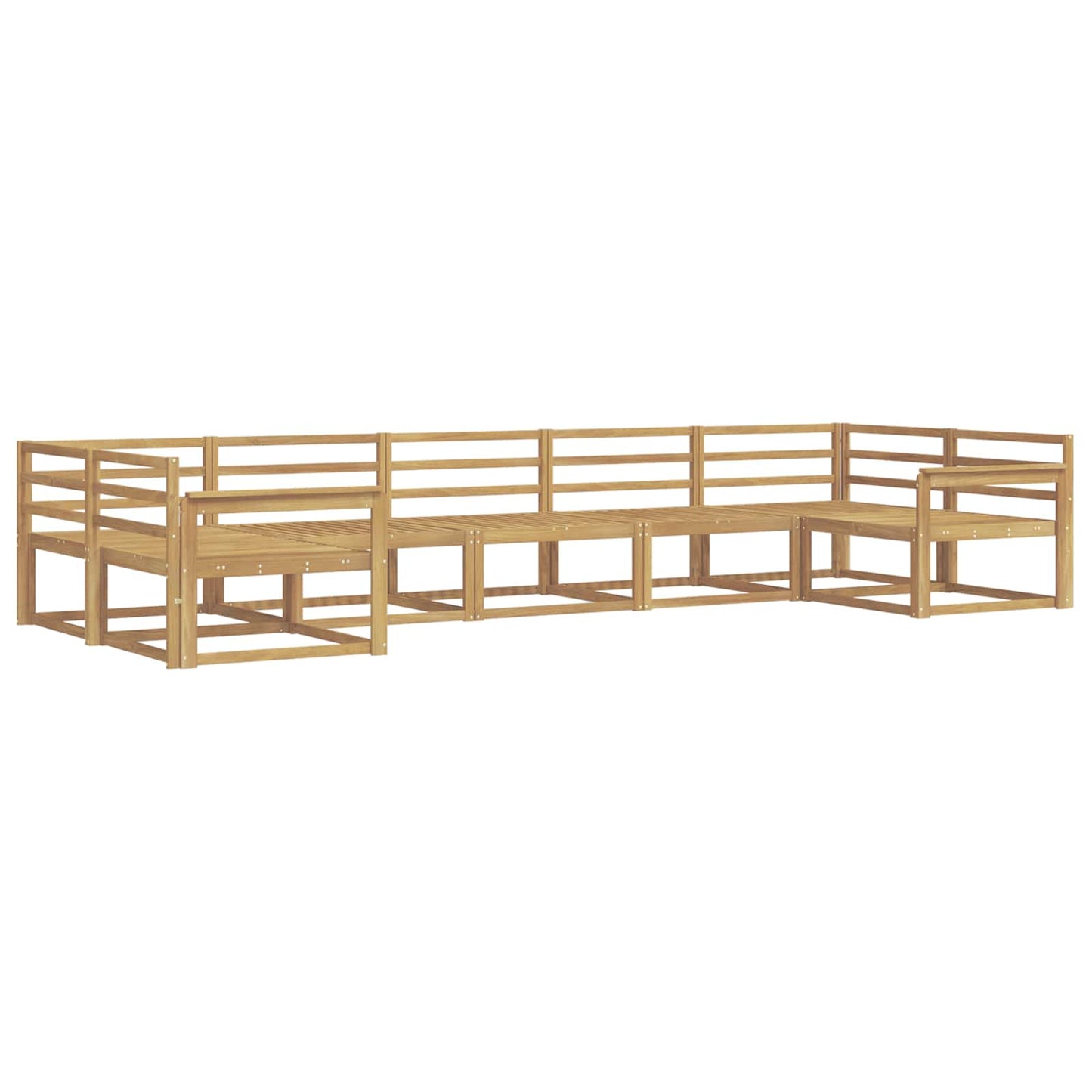 Outdoor Sofa Set 7 pcs White Solid Acacia Wood