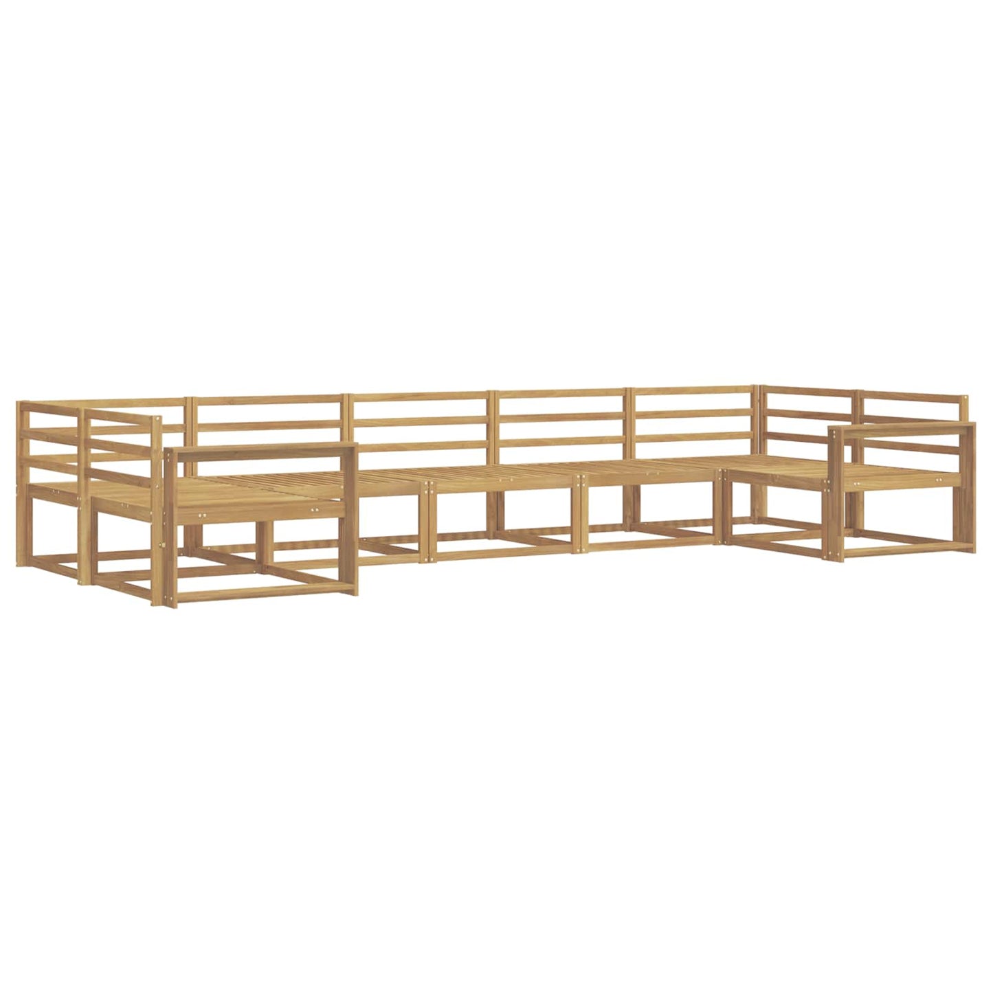 Outdoor Sofa Set 7 pcs White Solid Acacia Wood