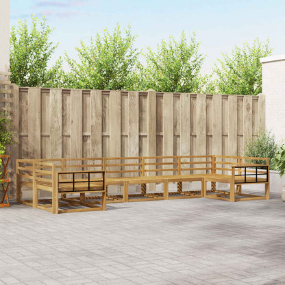 Outdoor Sofa Set 7 pcs White Solid Acacia Wood