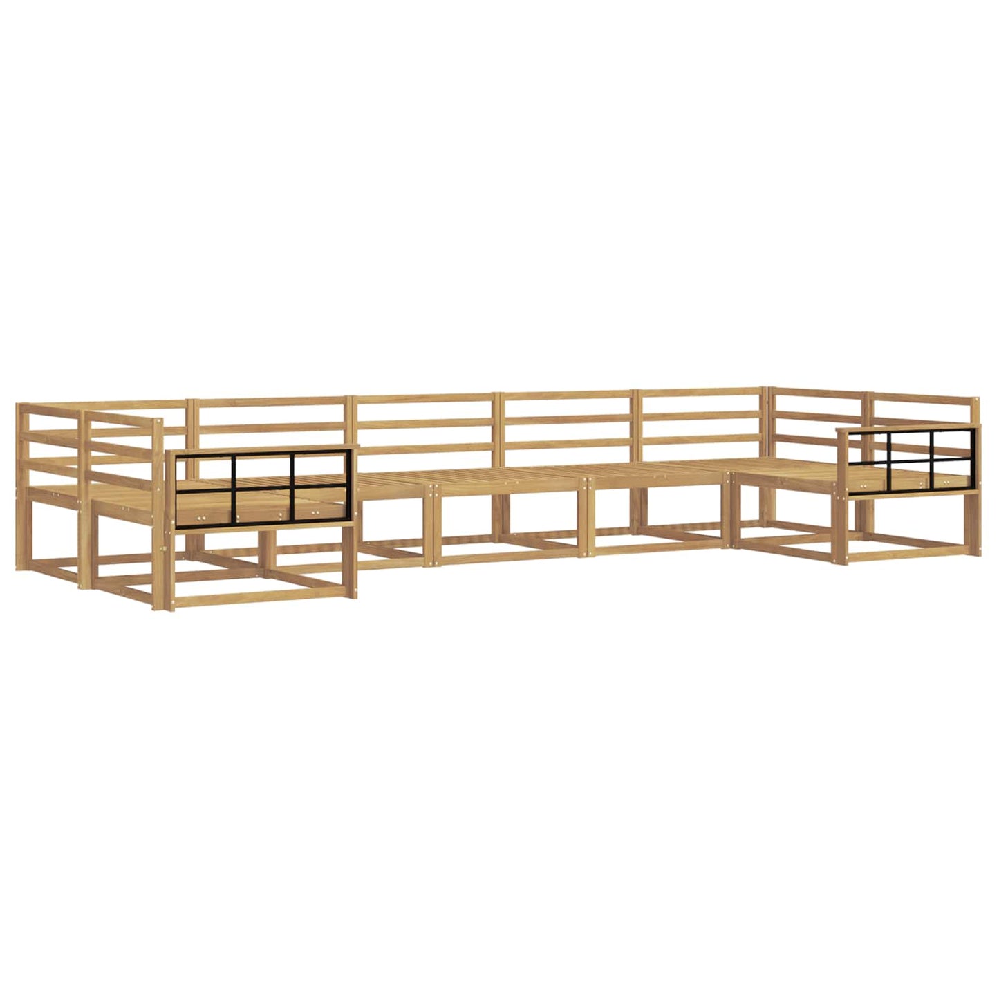 Outdoor Sofa Set 7 pcs White Solid Acacia Wood