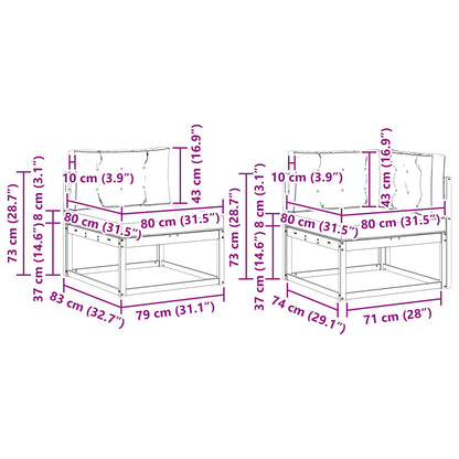 Outdoor Sofa Set 7 pcs White Solid Acacia Wood