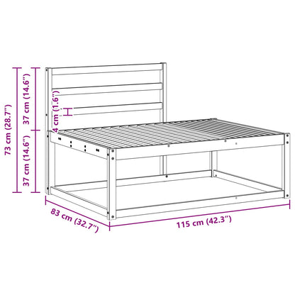 Outdoor Sofa Set White 230.5 x 83 x 73 cm Solid Acacia Wood
