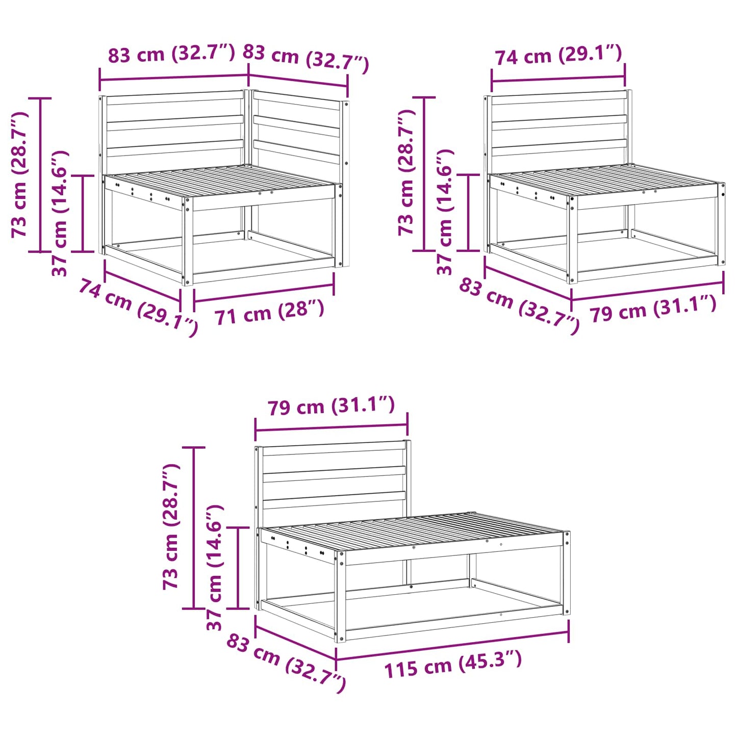 Outdoor Sofa Set 4 Piece