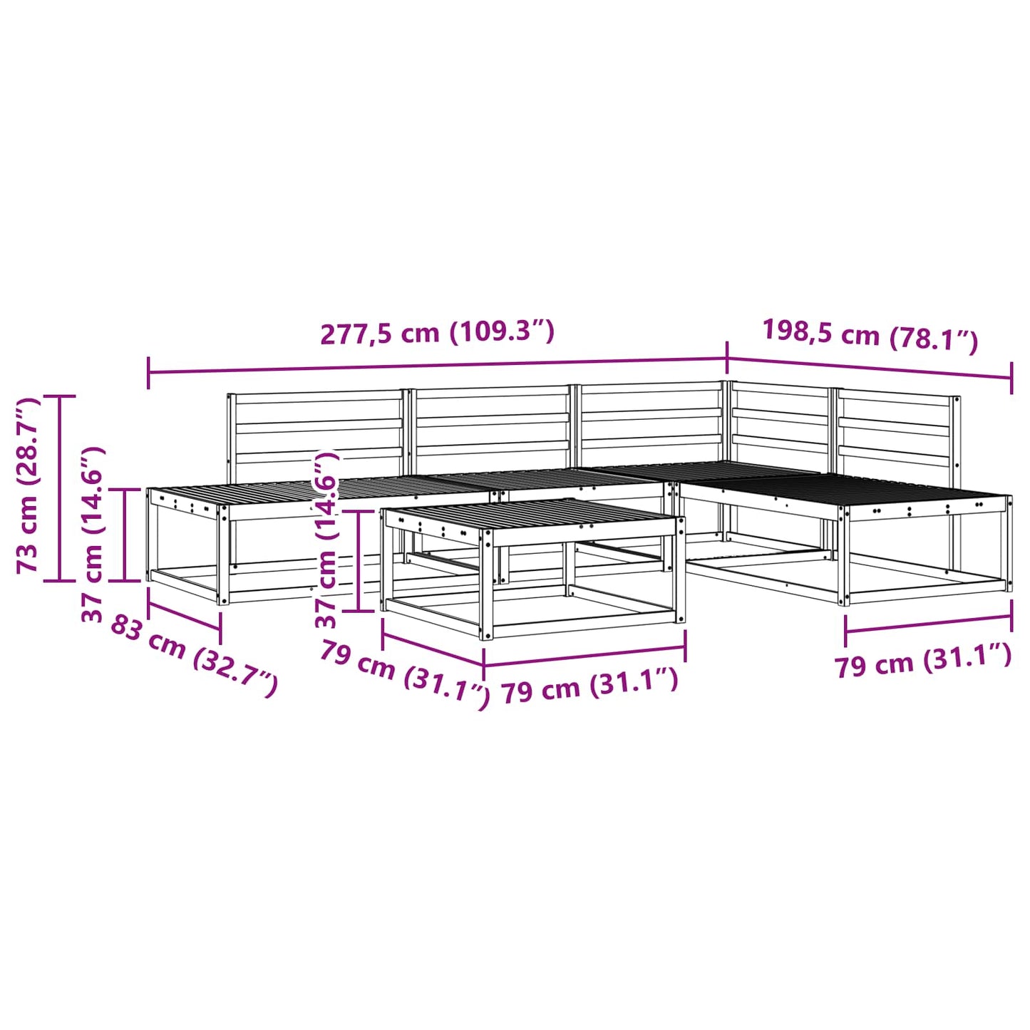 Outdoor Sofa Set 5 Piece