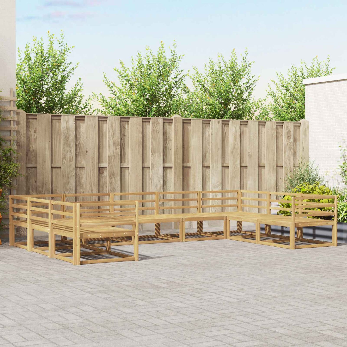 Outdoor Sofa Set 9 pcs White 404 x 245.5 x 73 cm