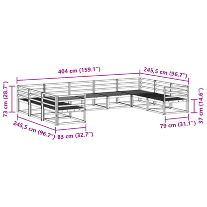 Outdoor Sofa Set 9 pcs White 404 x 245.5 x 73 cm