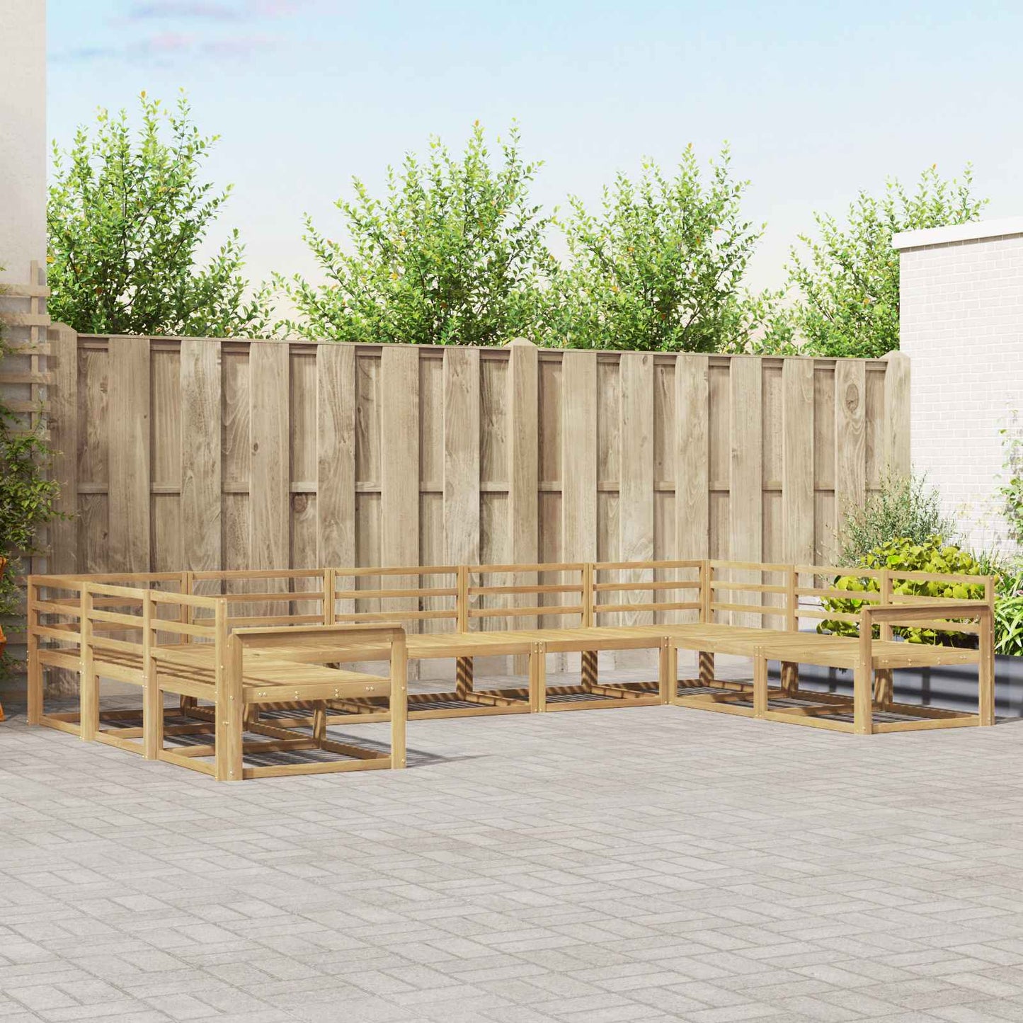 Outdoor Sofa Set 9 pcs White 404 x 247.5 x 73 cm