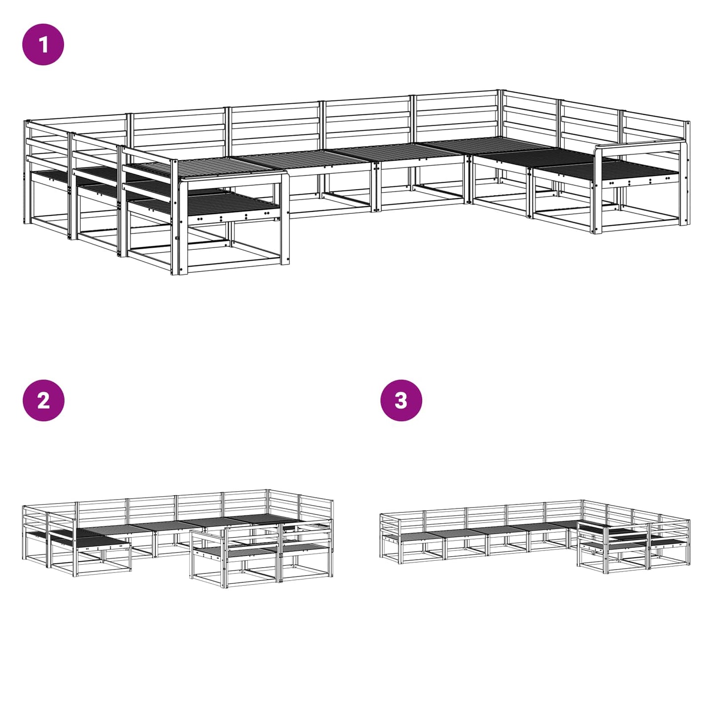 Outdoor Sofa Set 9 pcs White 404 x 247.5 x 73 cm
