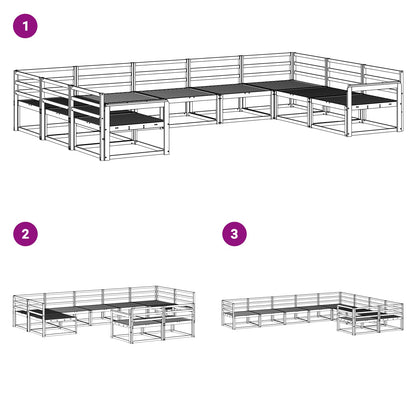 Outdoor Sofa Set 9 pcs White 404 x 247.5 x 73 cm