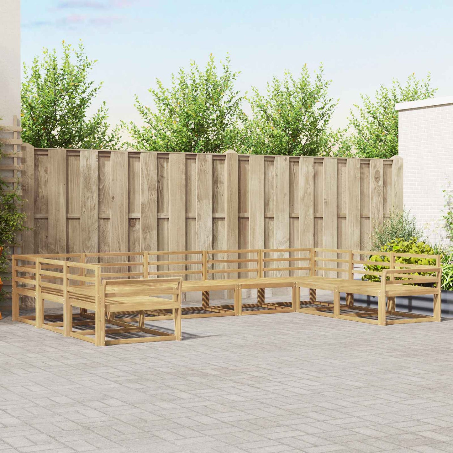 Outdoor Sofa Set 9 pcs White 404 x 247.5 x 73 cm