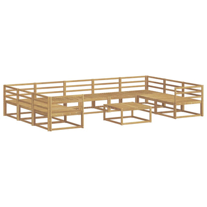 Outdoor Sofa Set 10 pcs White Solid Acacia Wood