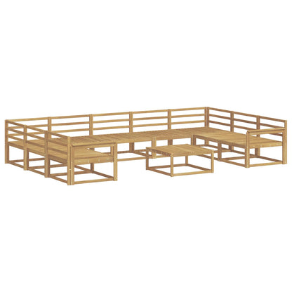 Outdoor Sofa Set 10 pcs White Solid Acacia Wood
