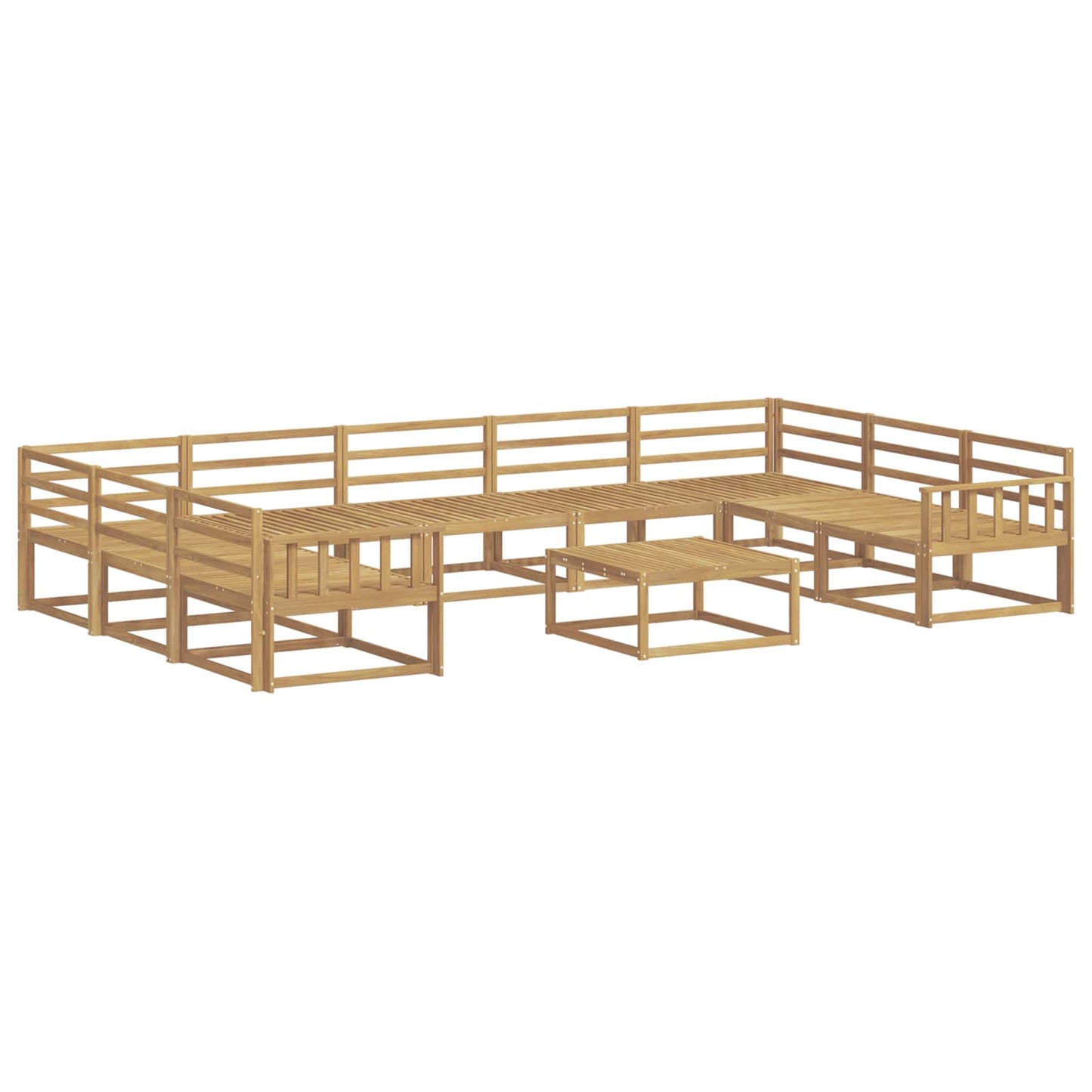 Outdoor Sofa Set 10 pcs White Solid Acacia Wood