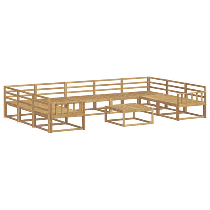 Outdoor Sofa Set 10 pcs White Solid Acacia Wood