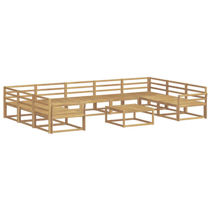 Outdoor Sofa Set 10 pcs White Solid Acacia Wood