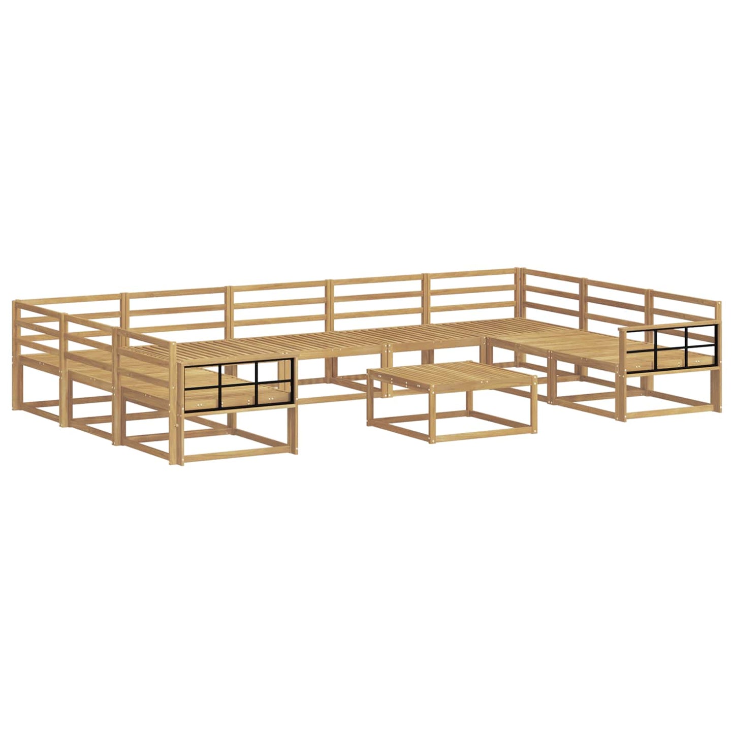 Outdoor Sofa Set 10 pcs White Solid Acacia Wood