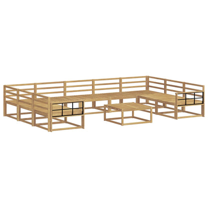 Outdoor Sofa Set 10 pcs White Solid Acacia Wood