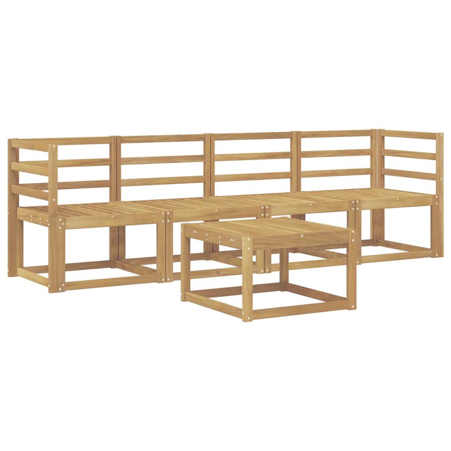 Outdoor Sofa Set 5 pcs White Solid Acacia Wood