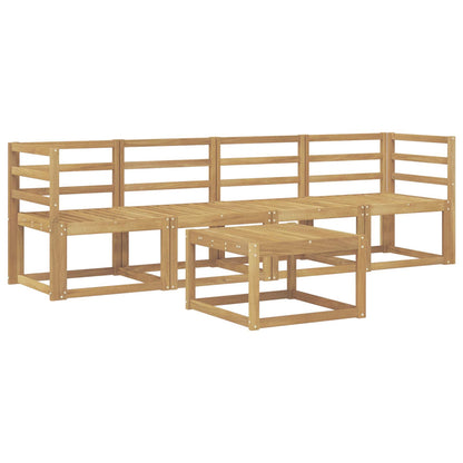 Outdoor Sofa Set 5 pcs White Solid Acacia Wood