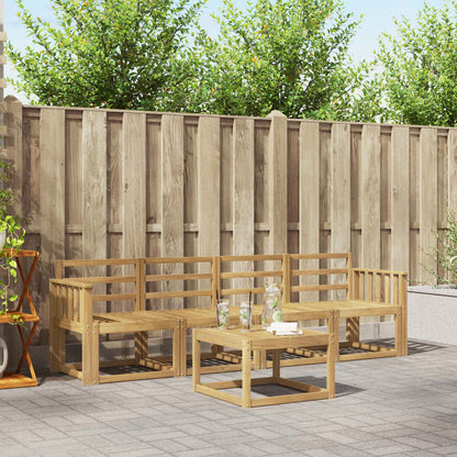 Outdoor Sofa Set 5 pcs White Solid Acacia Wood