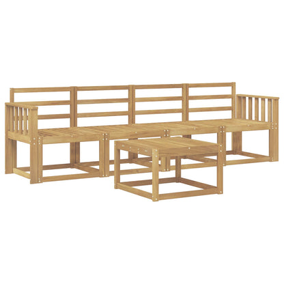 Outdoor Sofa Set 5 pcs White 59 x 59 x 37 cm Solid Acacia Wood