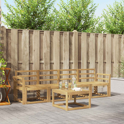 Outdoor Sofa Set 5 pcs White Solid Acacia Wood