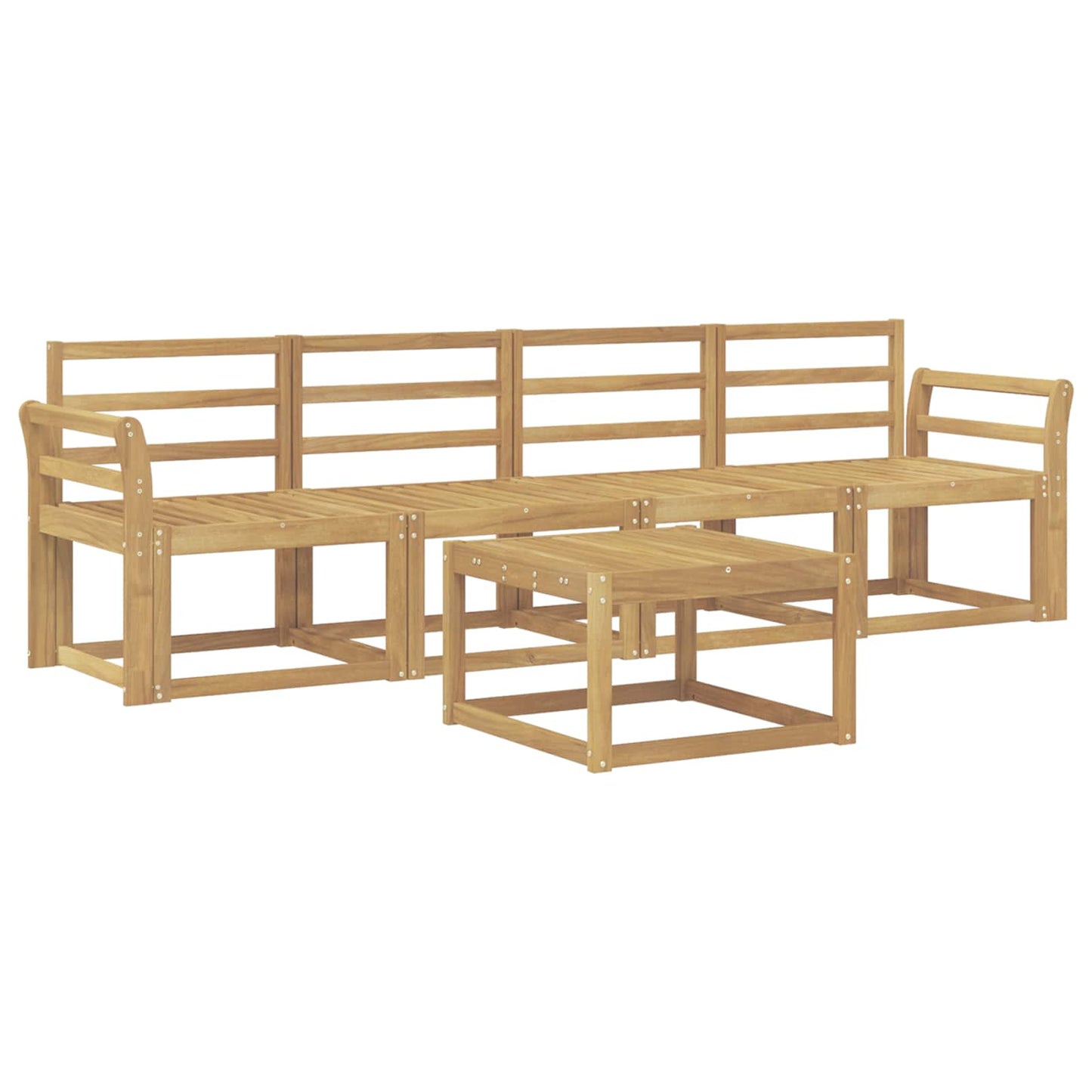 Outdoor Sofa Set 5 pcs White Solid Acacia Wood