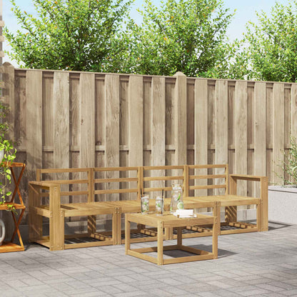 Outdoor Sofa Set 5 pcs White 59 x 59 x 37 cm Solid Acacia Wood