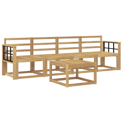 Outdoor Sofa Set 5 pcs White Solid Acacia Wood