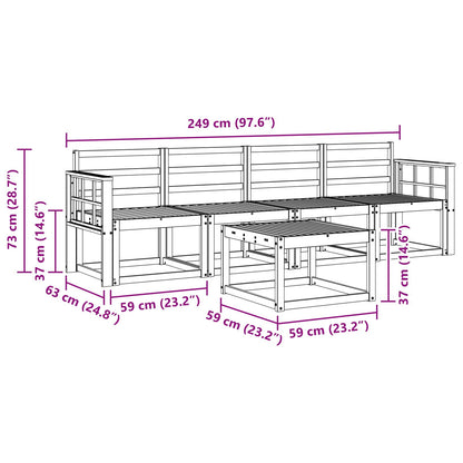 Outdoor Sofa Set 5 pcs White Solid Acacia Wood