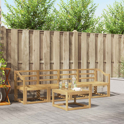 Outdoor Sofa Set 5 pcs White 59 x 59 x 37 cm Solid Acacia Wood
